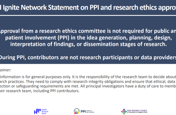 PPI Ignite Network: Statement on Research Ethics Committee approval